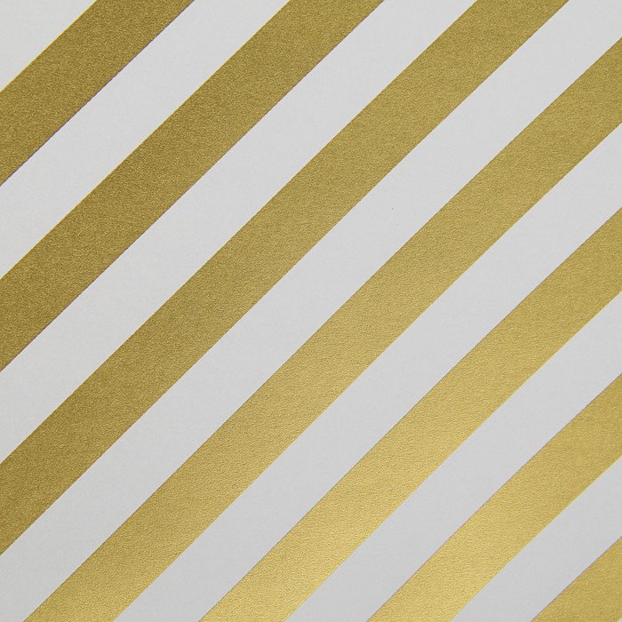Бумага упаковочная перламутровая "Золотые полосы", 0,53 х 10 м
