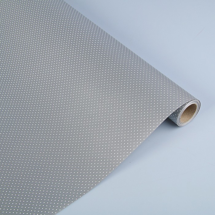Бумага двухсторонняя "Горох на серебре", 0,53 х 10 м