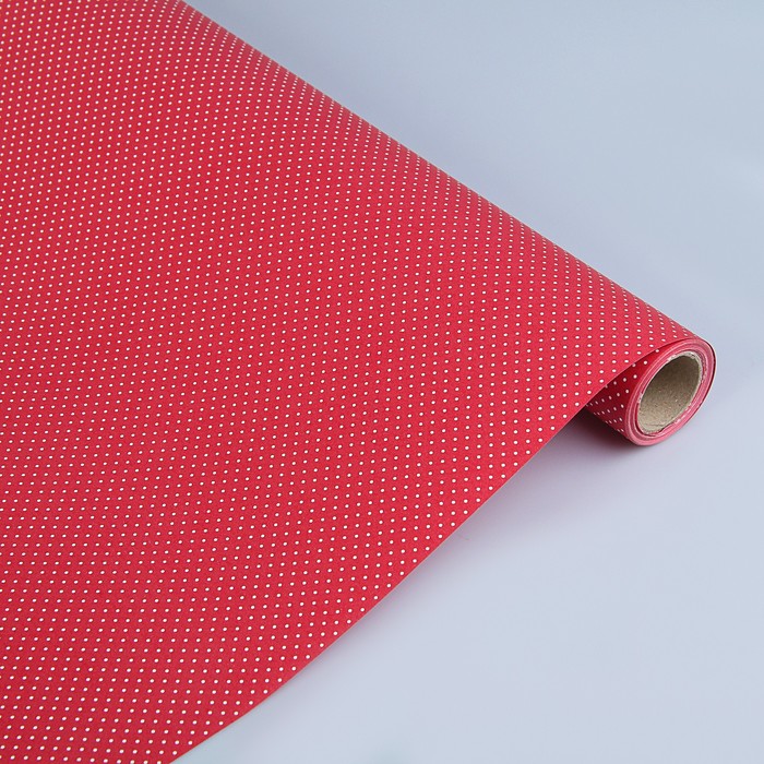Бумага двухсторонняя "Горох на красном", 0,53 х 10 м