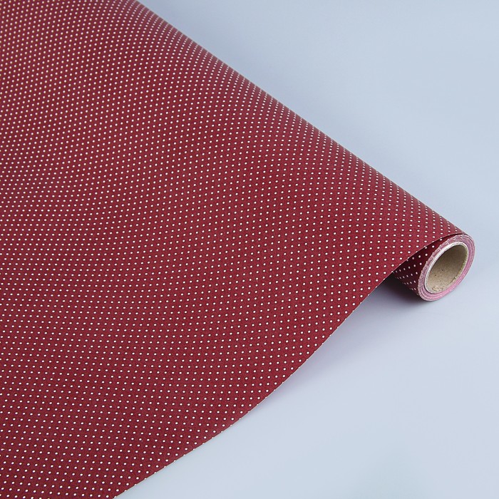 Бумага двухсторонняя "Горох на бордовом", 0,53 х 10 м