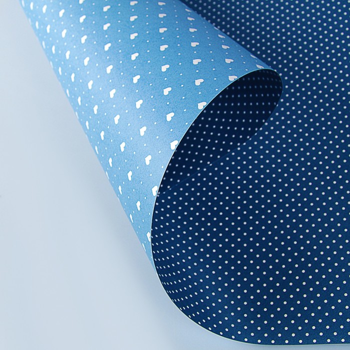 Бумага двухсторонняя "Горох на синем", 0,53 х 10 м