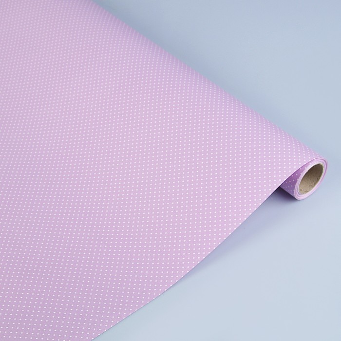 Бумага двухсторонняя "Горох на сиреневом", 0,53 х 10 м