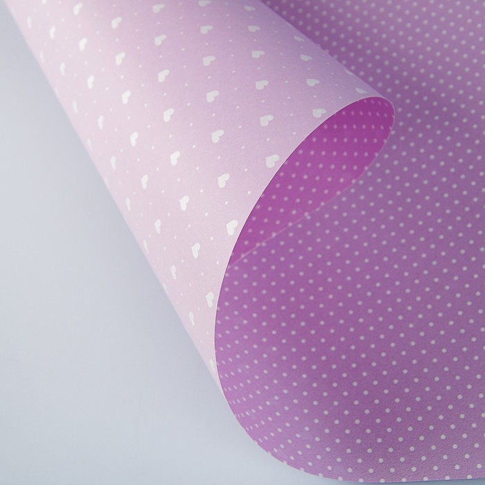 Бумага двухсторонняя "Горох на сиреневом", 0,53 х 10 м
