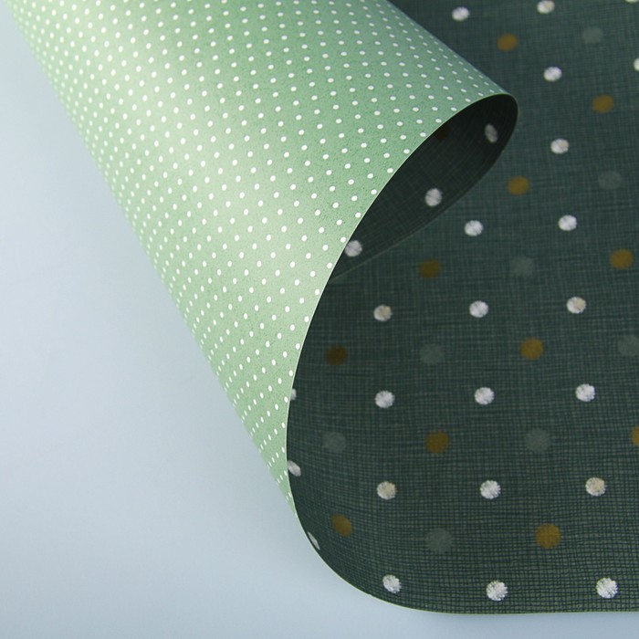 Бумага двухсторонняя "Горошины", серый, 0,53 х 10 м