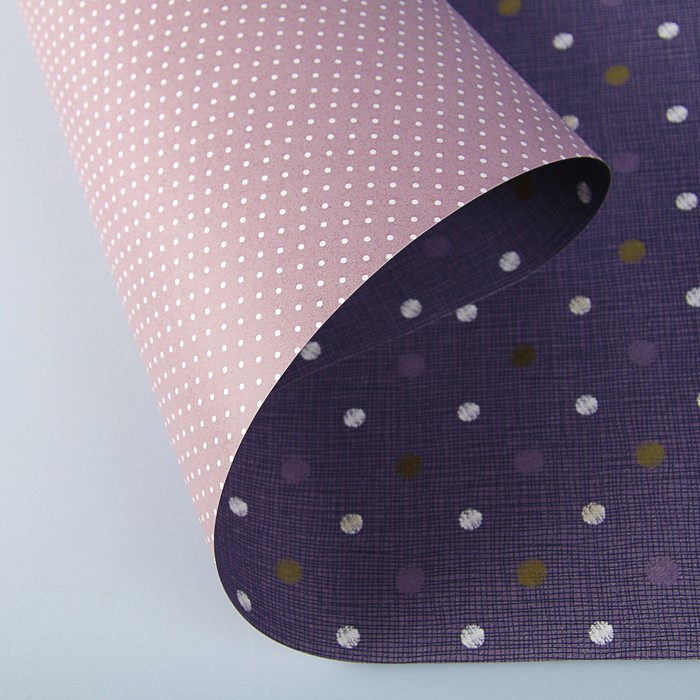 Бумага двухсторонняя "Горошины", фиолетовый, 0,53 х 10 м