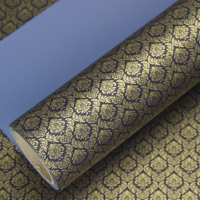 Бумага двухсторонняя "Королевская лилия", индиго, 0,53 х 10 м