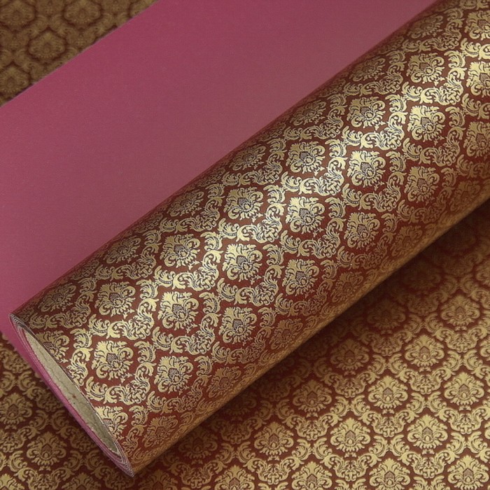 Бумага двухсторонняя "Королевская лилия", бордовый, 0,53 х 10 м