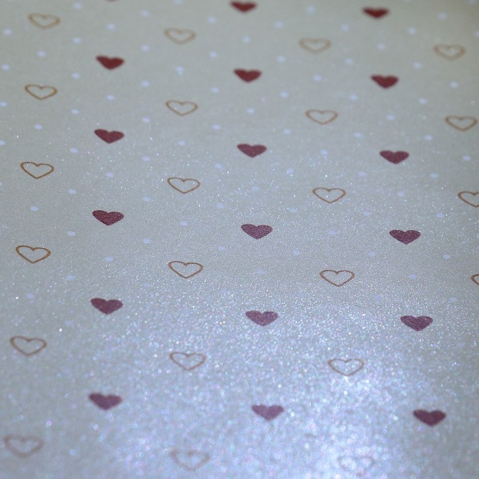 Бумага упаковочная перламутровая "Влюбленность", бежевый, 0,53 х 10 м
