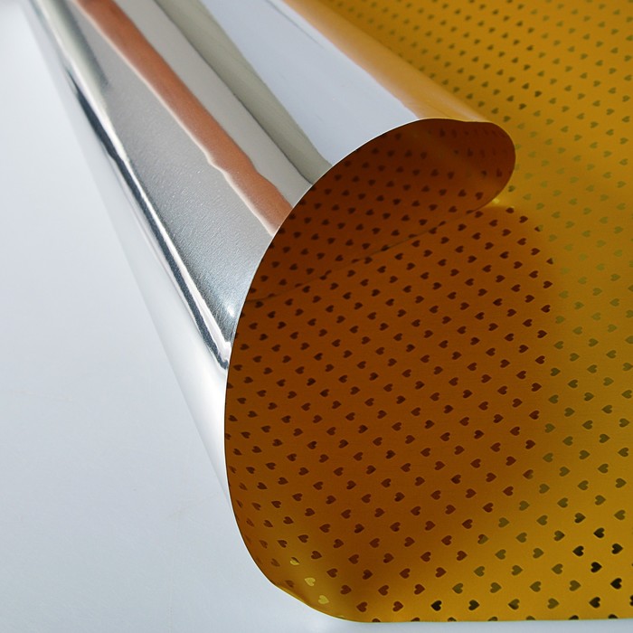 Пленка металлизированная "Мелкие сердца", золото, 0,53 х 20 м