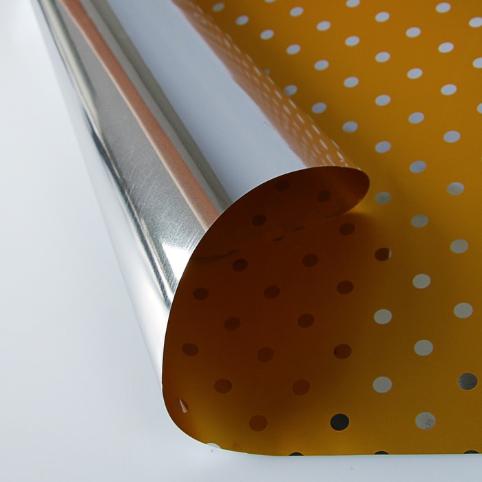 Пленка металлизированная "Горошек", золото, 0,53 х 20 м