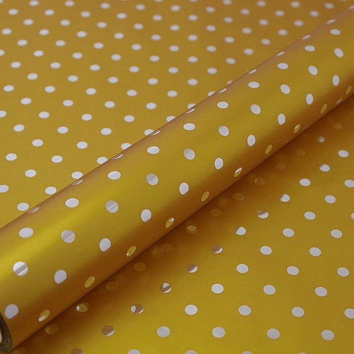 Пленка металлизированная "Горошек", золото, 0,53 х 20 м