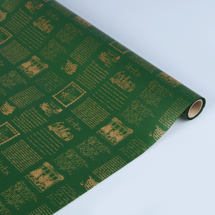 Калька для цветов "Французская открытка", зеленый, 0,5 х 10 м