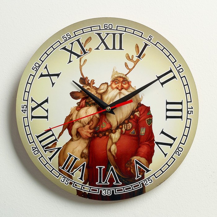 Часы настенные круглые "Новый год", 24 см