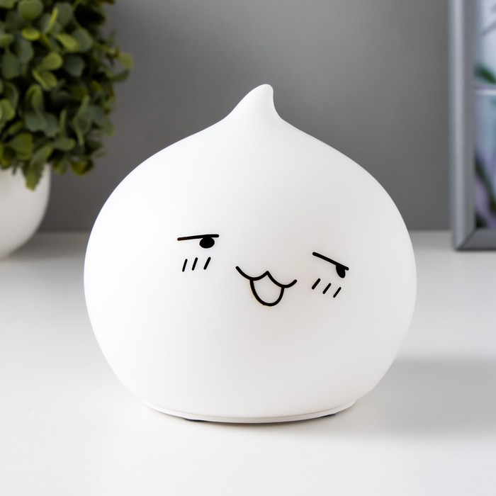 Ночник силикон "Антистресс Мякиш Смущенный" 4 диода от батар 3ААА 12х11х11 см