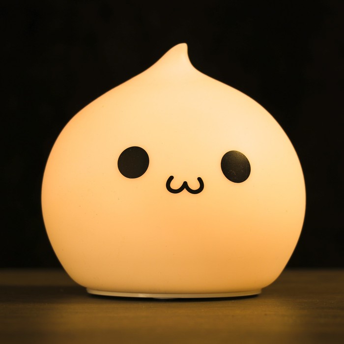 Ночник силикон "Антистресс Мякиш Удивленный" 4 диода от батар 3ААА 12х11,5х11,5 см