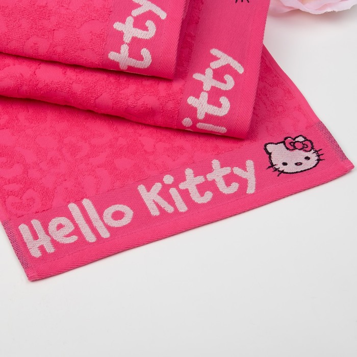 Полотенце детское Hello Kitty 35х70 см, цвет розовый 100% хлопок, 400 г/м²