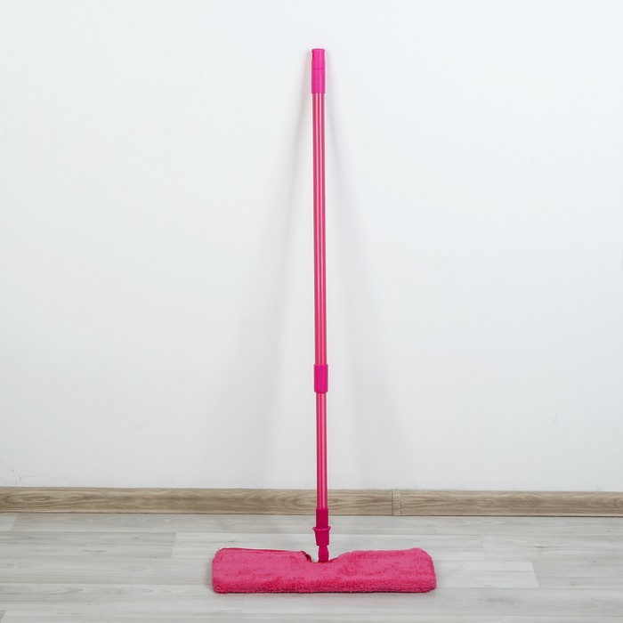 Швабра плоская телескопическая, двусторонняя микрофибра гладкая 40 см, цвет МИКС