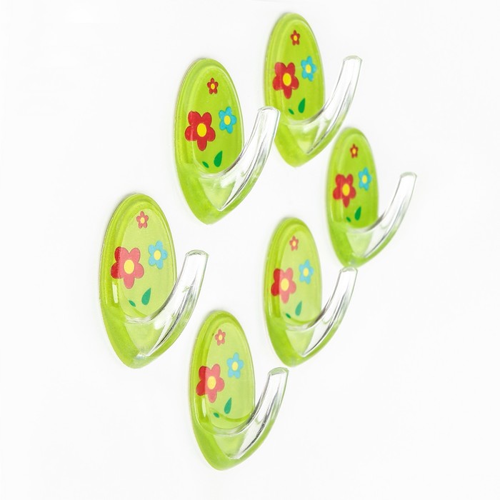 Набор крючков на липучке "Ромашка" 6 шт, цвет МИКС