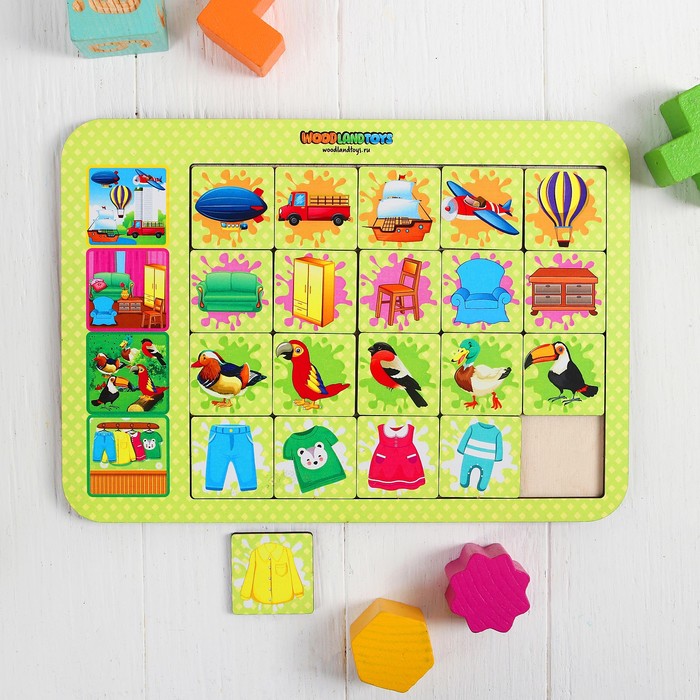 Игра настольная "Ассоциации: одежда, птицы, транспорт"