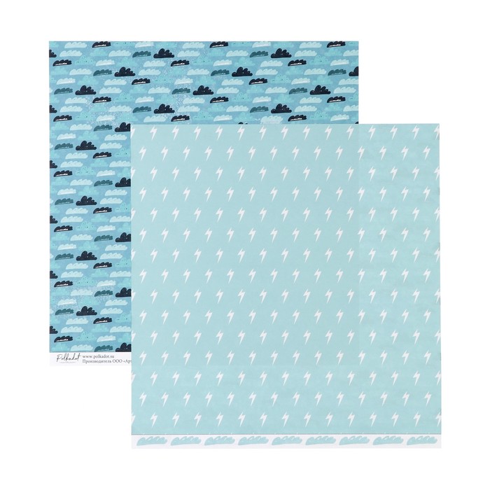 Бумага для скрапбукинга "Летаю в облаках "В детском мире" 30,5х30,5 см, плотность 190гр/м2     37796