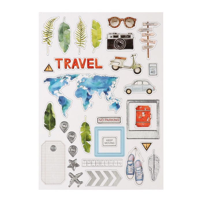 Чипборд картон "Вокруг света" цветной толщина 1,5 мм