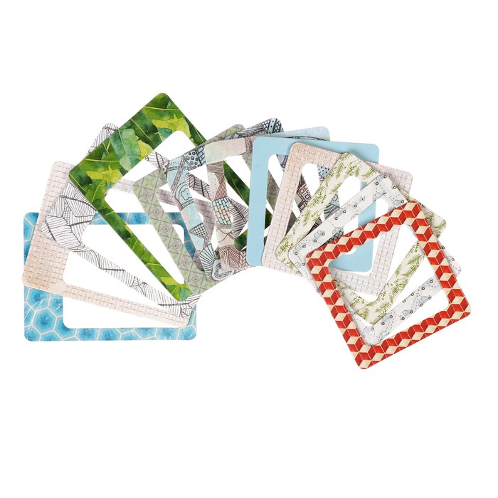 Набор картонных рамочек (12 шт) "Вокруг света" 7,5х10 см - 4 шт., 7,5х7,5 мм - 8 шт