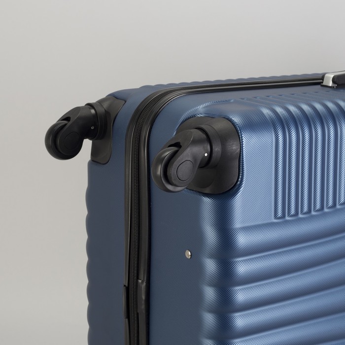 Чемодан большой "Ракушка" 28", отдел на молнии, кодовый замок, 4 колеса, цвет тёмно-синий