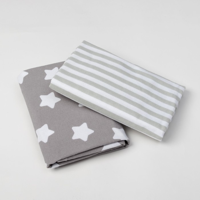 Набор пеленок "Крошка Я" Звезды и полоски 75х120 см - 2 шт., фланель, 160 г/м², 100% хлопок