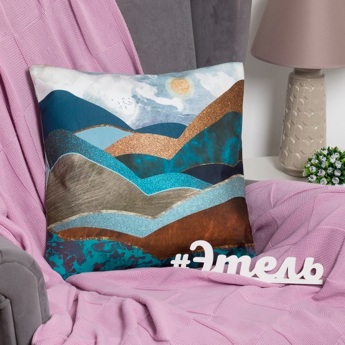 Подушка декоративная "Этель" Нефрит, 45х45 см, п/э, велюр