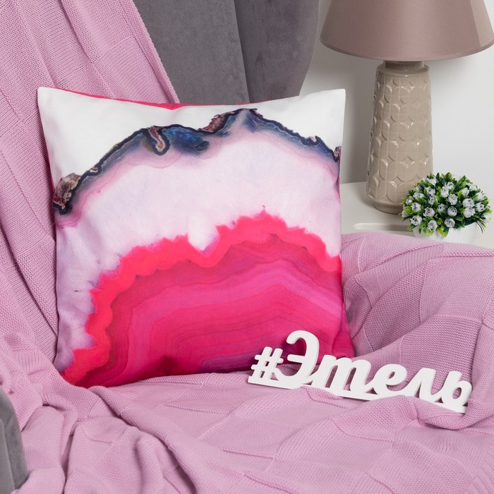 Подушка декоративная "Этель" Халцедон, 45х45 см, п/э, велюр