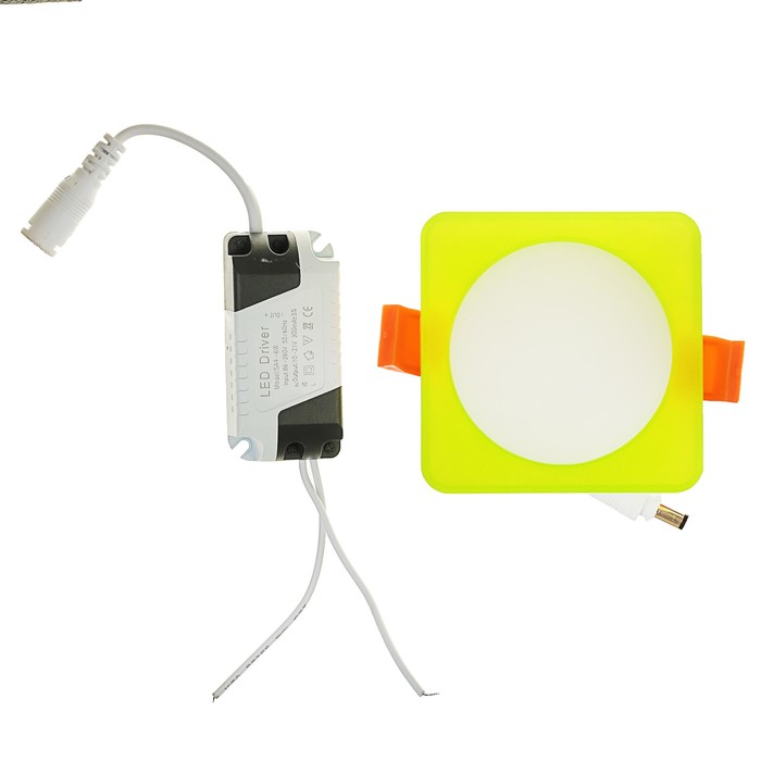 Светильник точечный светодиодный Luazon S-04, квадр, 80х80 мм, 7 Вт, 4000 К, 220В зеленый