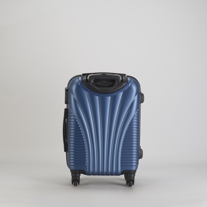 Чемодан малый "Ракушка" 20", отдел на молнии, кодовый замок, 4 колеса, цвет тёмно-синий