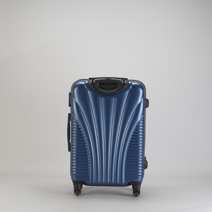 Чемодан средний "Ракушка" 24", отдел на молнии, кодовый замок, 4 колеса, цвет тёмно-синий