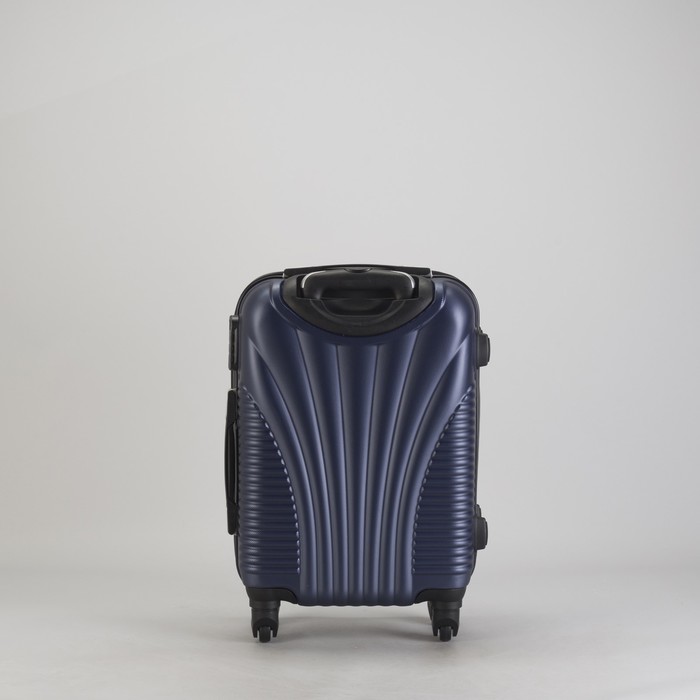 Чемодан малый "Ракушка" 20", отдел на молнии, кодовый замок, 4 колеса, цвет тёмно-синий