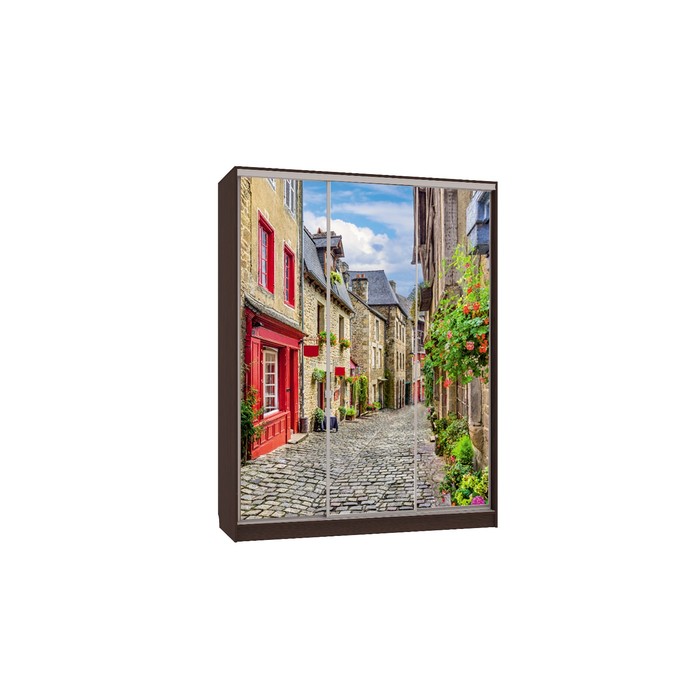 Шкаф-купе Бассо 7 Европа (полки слева), 604х1770х2305, Венге