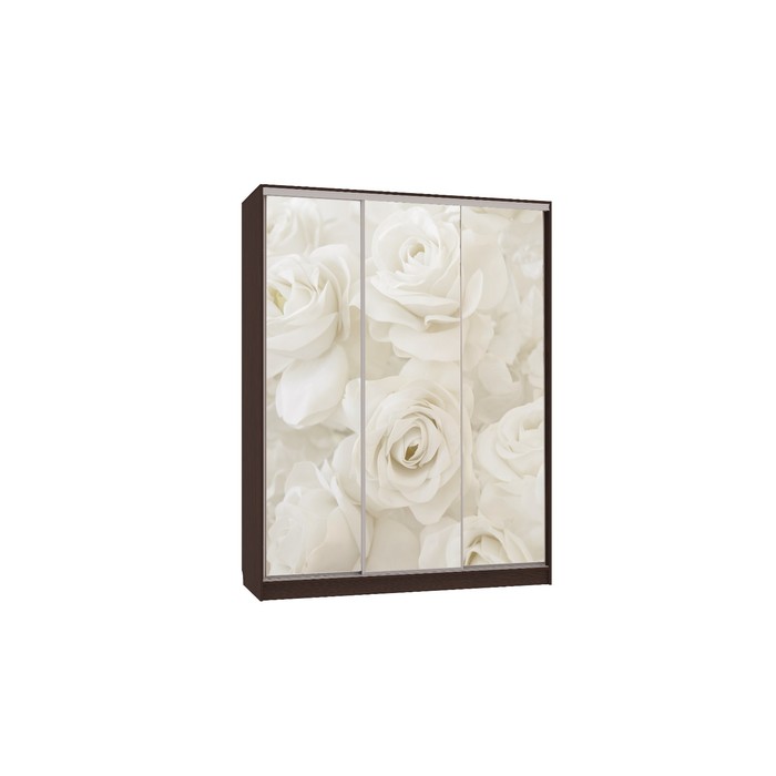 Шкаф-купе Бассо 7 Розы (полки слева), 604х1770х2305, Венге