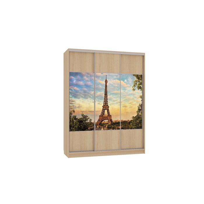 Шкаф-купе Бассо 8 Париж-2 (полки слева), 604х1770х2305, Дуб сонома