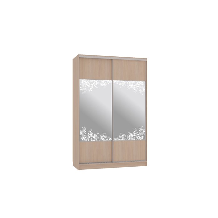 Шкаф-купе Гранд 6 ажур (полки слева), 604х1500х2305, Дуб млечный