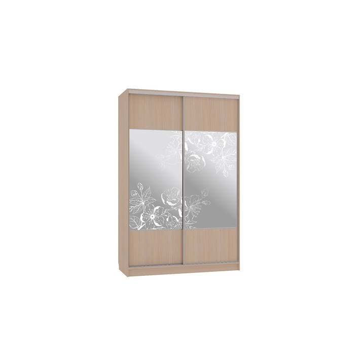 Шкаф-купе Гранд 6 цветы-2 (полки слева), 604х1500х2305, Дуб млечный