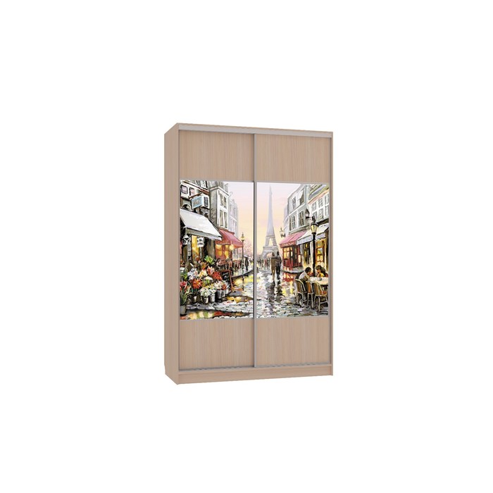 Шкаф-купе Гранд 8 Париж-1 (полки слева), 604х1500х2305, Дуб млечный