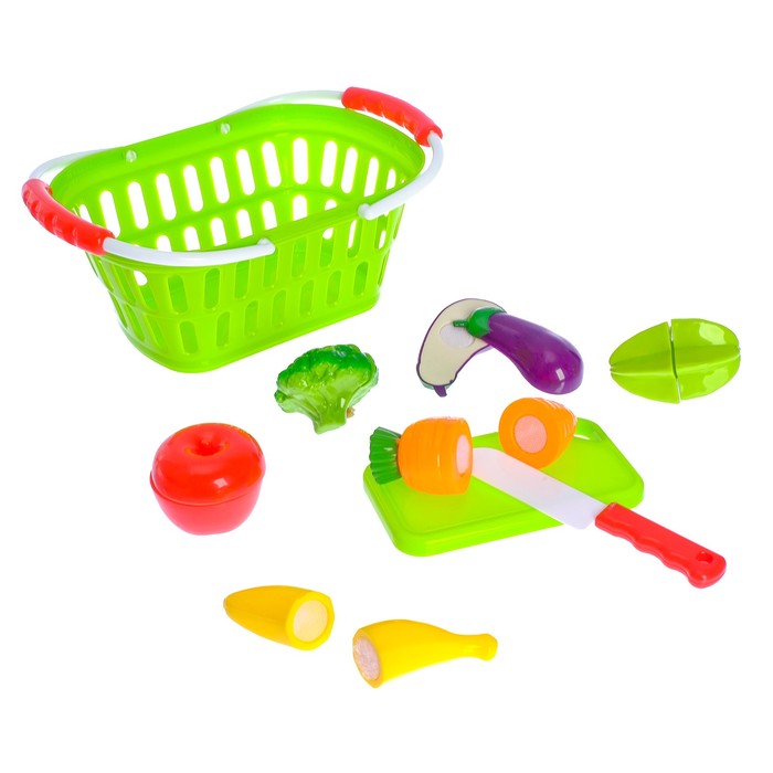 Набор продуктов для резки "Огородник" в корзинке