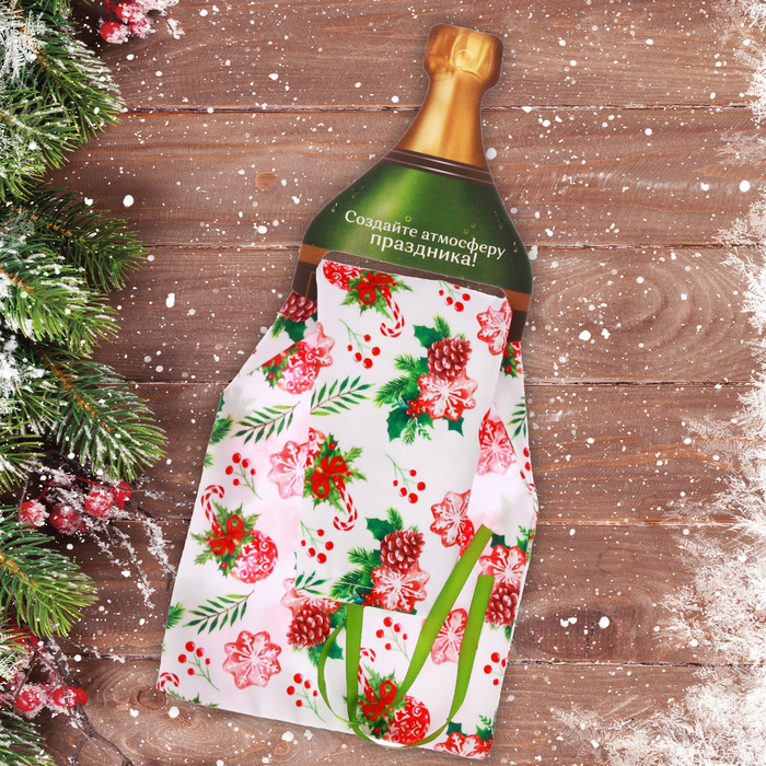 Новогодний чехол для бутылки "С Новым Счастьем!"