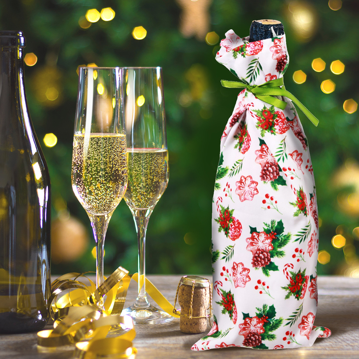 Новогодний чехол для бутылки "С Новым Счастьем!"