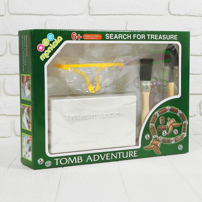 Набор археолога серия поиск сокровищ "Приключение в гробнице" + браслет, кисть, лопата