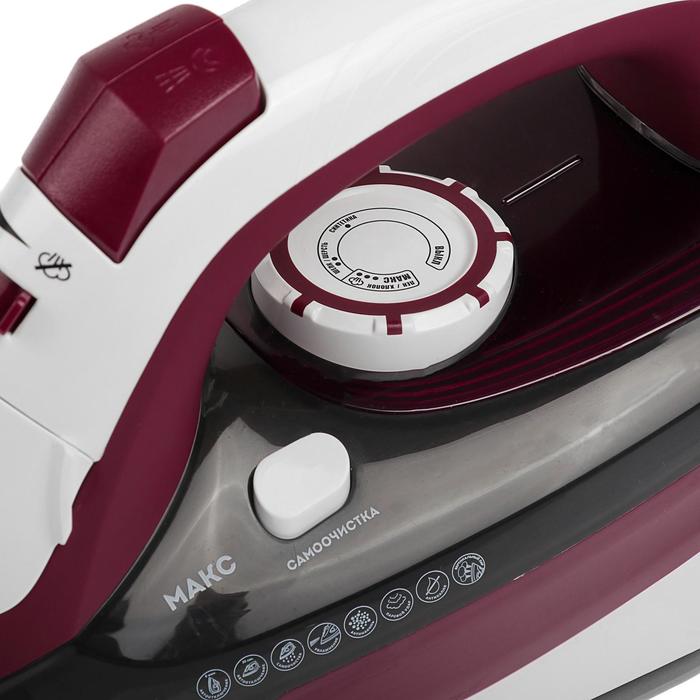 Утюг Galaxy GL 6108, 2400 Вт, керамика, отпаривание, бордовый