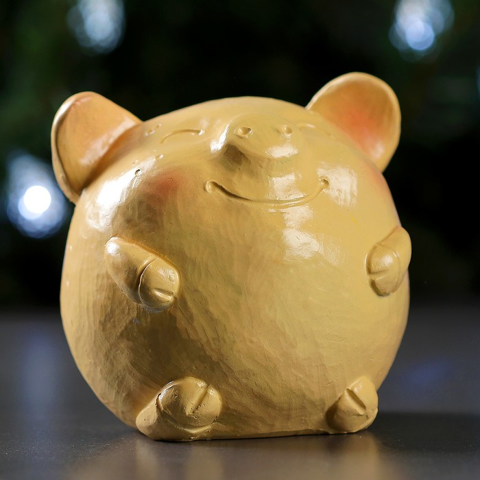 Копилка "Поросенок круглый" бежевый 12 см