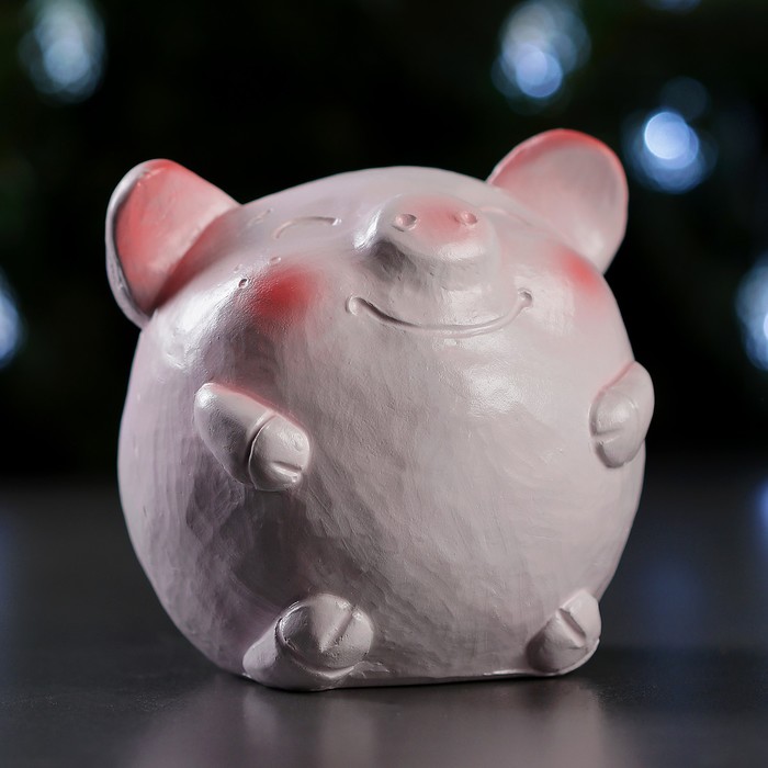 Копилка "Поросенок круглый" розовый 12 см