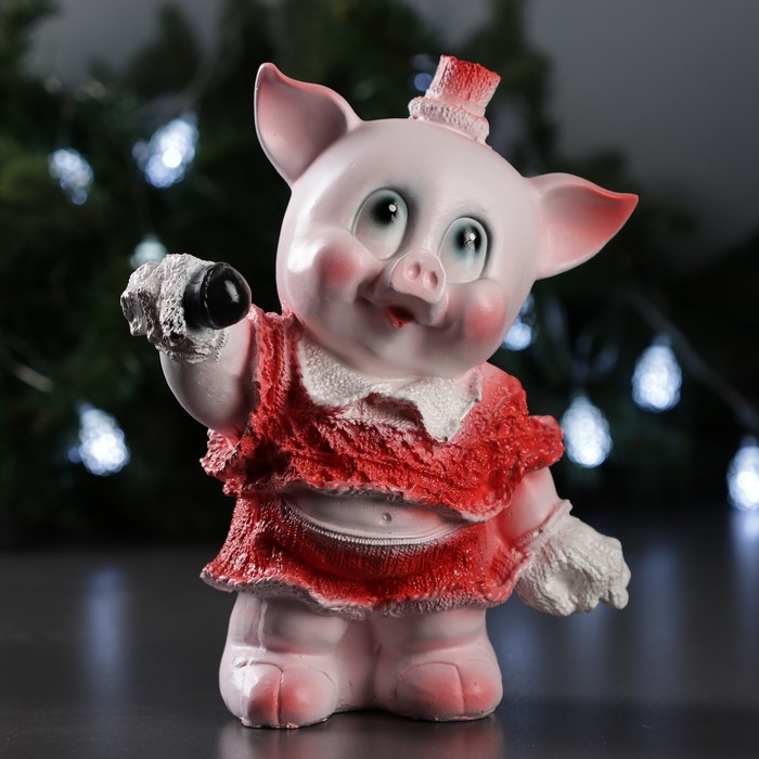 Копилка "Поросенок с микрофоном" 30см микс