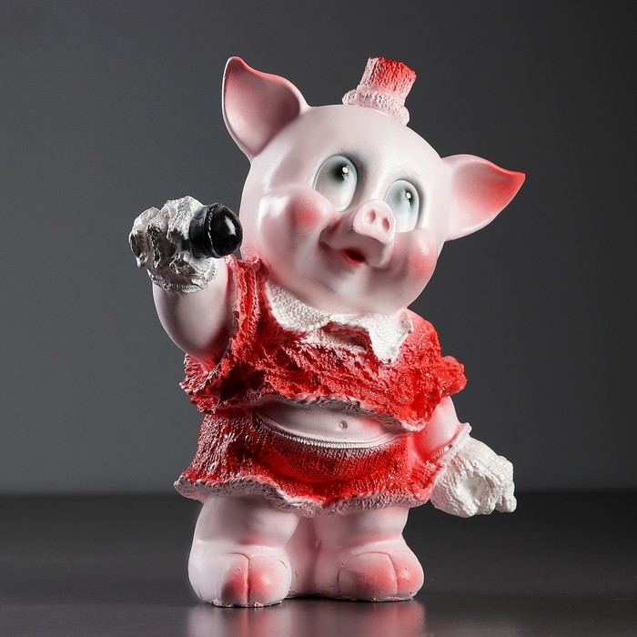 Копилка "Поросенок с микрофоном" 30см микс