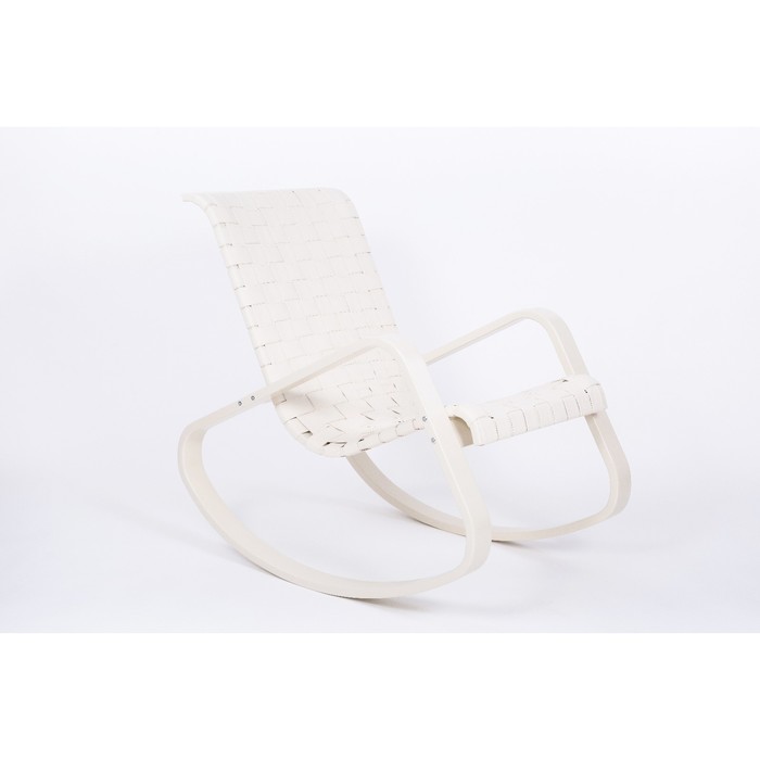 Кресло качалка Дженни экокожа Крем/каркас бежевый